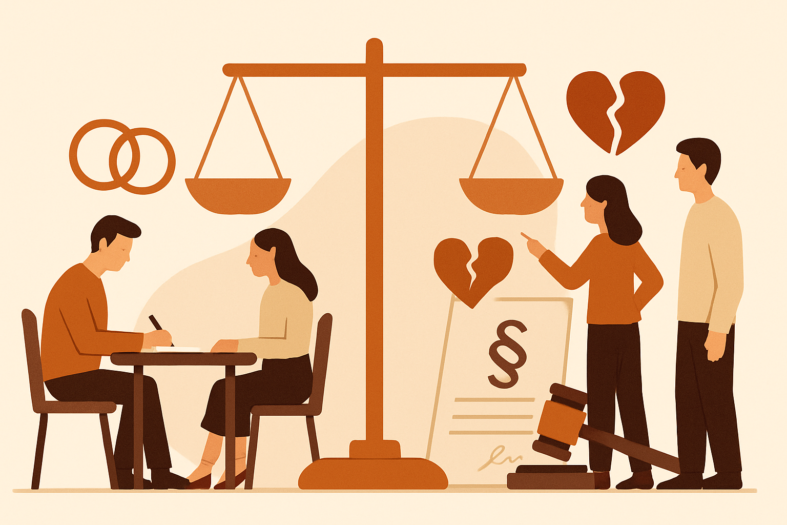 Divorce amiable vs judiciaire : coût, délai, stress 2026