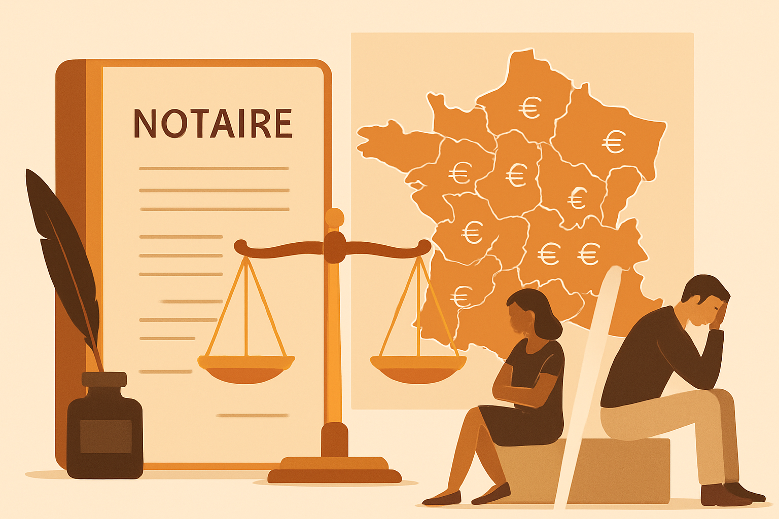 Frais de notaire pour divorce : comparatif 2026 par département