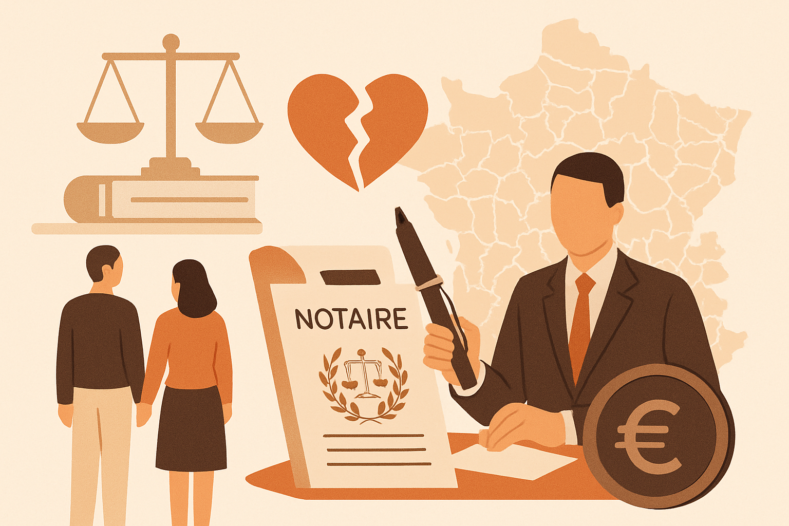 Frais de notaire pour le divorce : comparatif 2026 par département